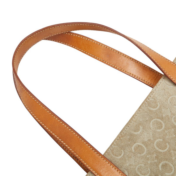 セリーヌ マカダム ハンドバッグ ベージュ スウェード レディース CELINE 【中古】