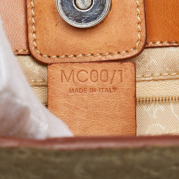 セリーヌ マカダム ハンドバッグ ベージュ スウェード レディース CELINE 【中古】