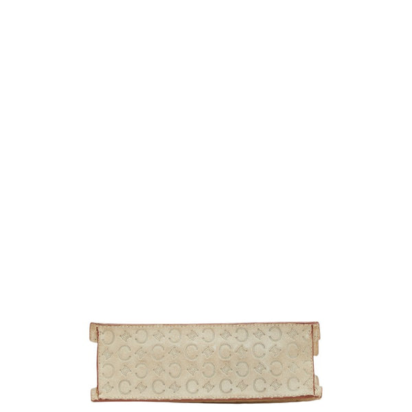 セリーヌ マカダム ハンドバッグ ベージュ スウェード レディース CELINE 【中古】