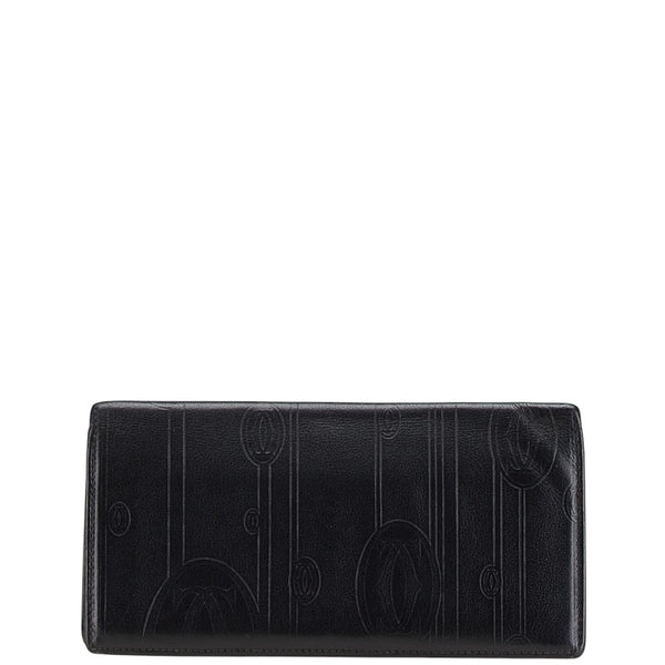 カルティエ パシャ ドゥ カルティエ マトリックス 長財布 ブラック レザー レディース CARTIER 【中古】