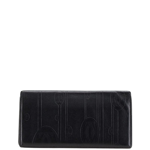 カルティエ パシャ ドゥ カルティエ マトリックス 長財布 ブラック レザー レディース CARTIER 【中古】