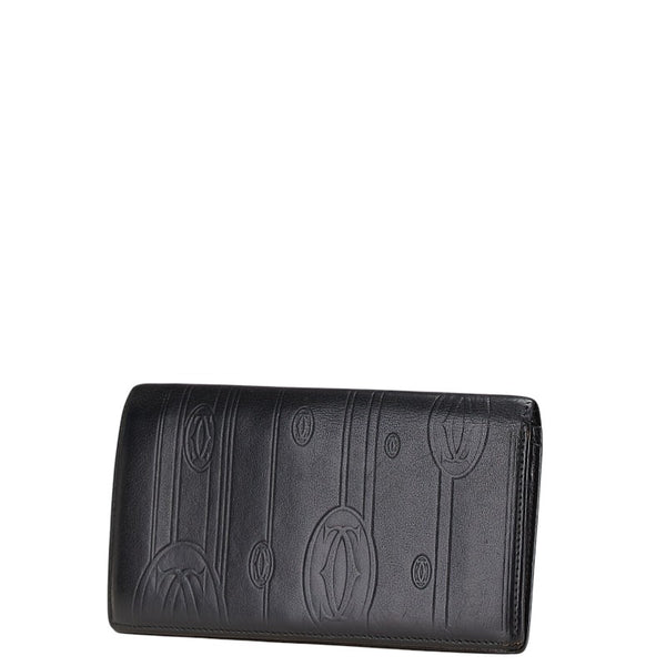 カルティエ パシャ ドゥ カルティエ マトリックス 長財布 ブラック レザー レディース CARTIER 【中古】