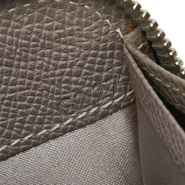 トッズ ロゴプレート 長財布 ラウンドファスナー グレージュ レザー レディース TOD’S 【中古】