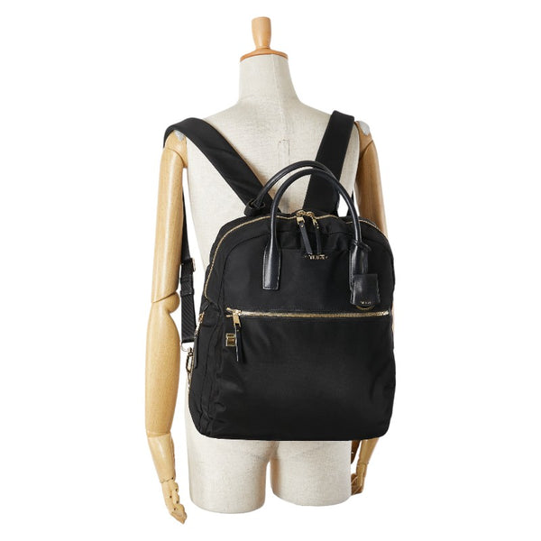 トゥミ リュック バックパック ブラック ナイロン レザー レディース TUMI 【中古】