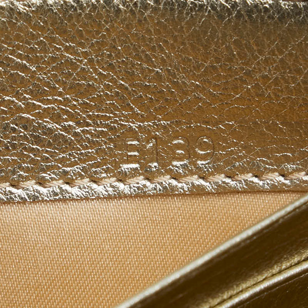 トッズ 長財布 ラウンドファスナー ゴールド レザー レディース TOD’S 【中古】