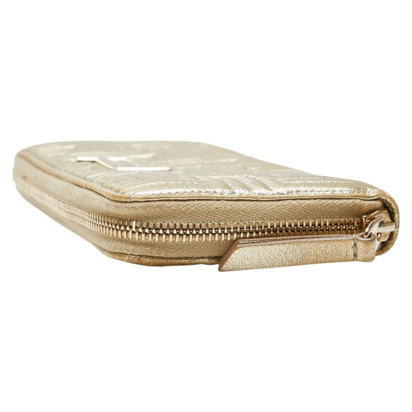 トッズ 長財布 ラウンドファスナー ゴールド レザー レディース TOD’S 【中古】