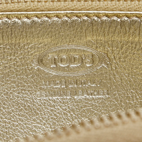 トッズ 長財布 ラウンドファスナー ゴールド レザー レディース TOD’S 【中古】