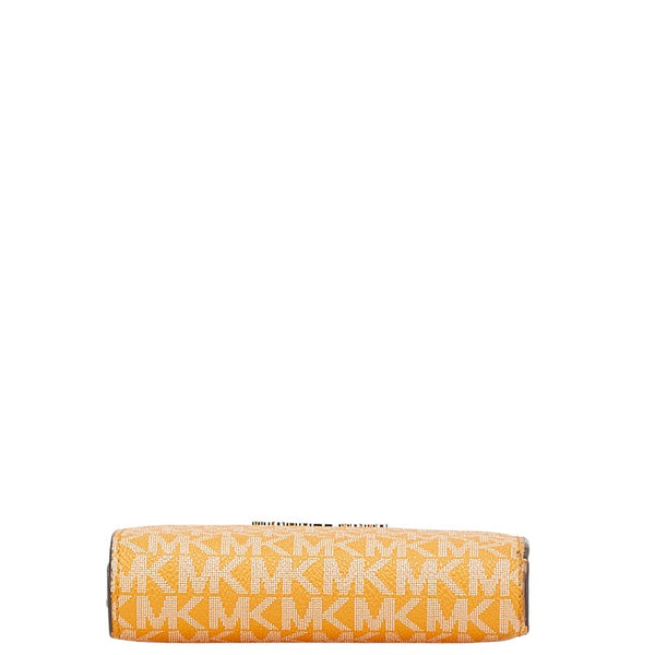 マイケルコース JET SET TRAVEL L字ファスナー 二つ折り財布 ブラウン PVC レディース Michael Kors 【中古】