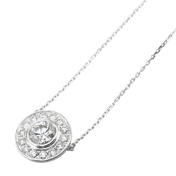 Pt900 プラチナ Pt850 プラチナ 合成ダイヤ2.01ct ダイヤ0.905ct ラウンド サークル ペンダントネックレス レディース 【中古】
