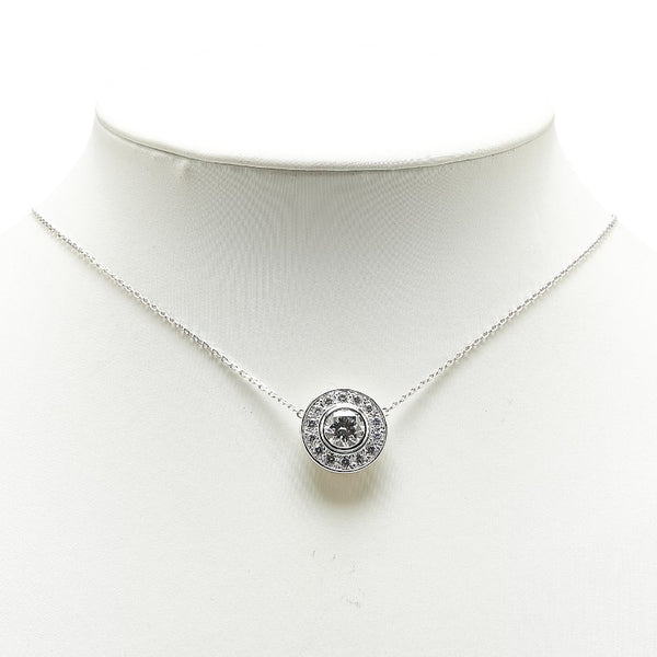 Pt900 プラチナ Pt850 プラチナ 合成ダイヤ2.01ct ダイヤ0.905ct ラウンド サークル ペンダントネックレス レディース 【中古】