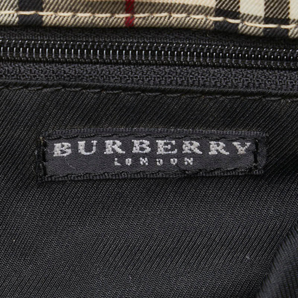 バーバリー ノバチェック ハンドバッグ ベージュ マルチカラー キャンバス レザー レディース BURBERRY 【中古】