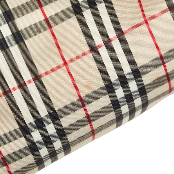 バーバリー ノバチェック ハンドバッグ トートバッグ ベージュ マルチカラー キャンバス レザー レディース BURBERRY 【中古】
