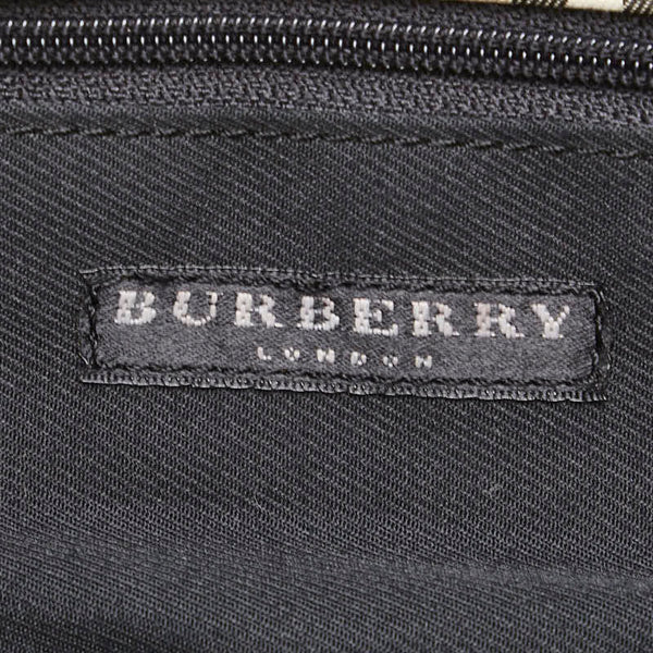 バーバリー ノバチェック ハンドバッグ トートバッグ ベージュ マルチカラー キャンバス レザー レディース BURBERRY 【中古】