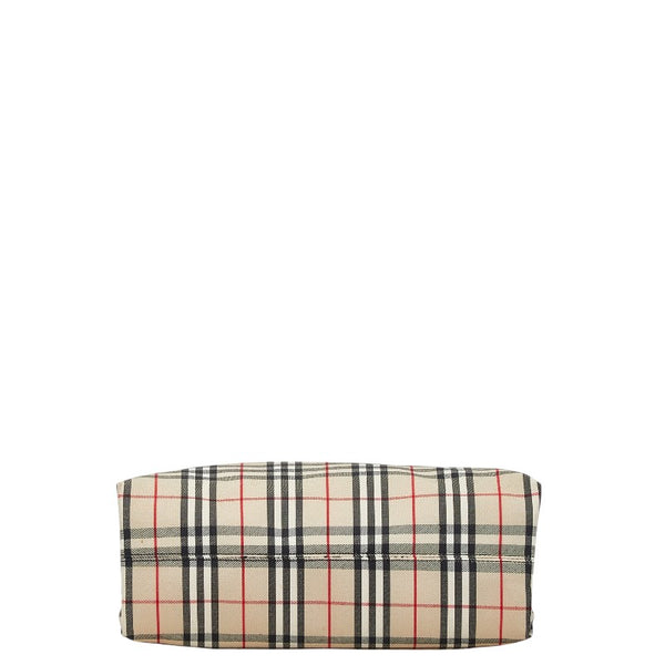 バーバリー ノバチェック ハンドバッグ トートバッグ ベージュ マルチカラー キャンバス レザー レディース BURBERRY 【中古】