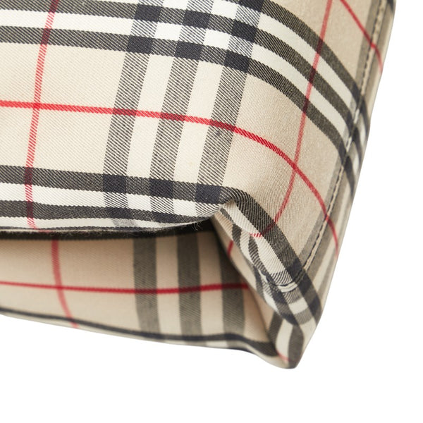 バーバリー ノバチェック ハンドバッグ トートバッグ ベージュ マルチカラー キャンバス レザー レディース BURBERRY 【中古】