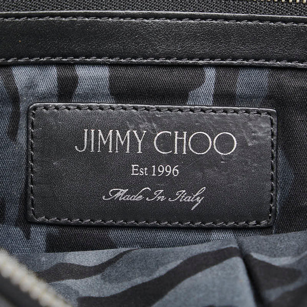 ジミーチュウ 星 スター モチーフ クラッチバッグ ブラック レザー メンズ JIMMY CHOO 【中古】