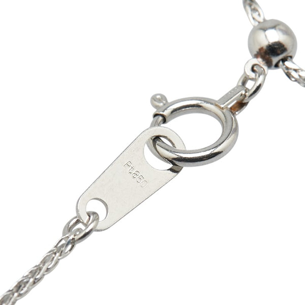 Pt900 プラチナ Pt850 プラチナ エメラルド1.09ct ダイヤ0.24ct 雫 モチーフ 3連 ペンダントネックレス レディース 【中古】