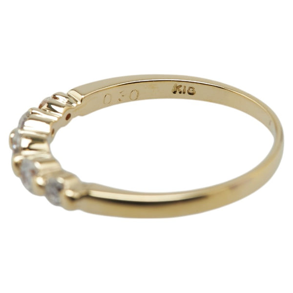 K18YG イエローゴールド ダイヤ0.30ct 一文字 リング 指輪 レディース 8号 【中古】