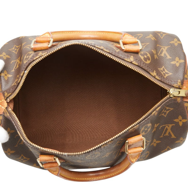 ルイ ヴィトン モノグラム スピーディ30 ハンドバッグ M41526 ブラウン PVC レザー レディース LOUIS VUITTON 【中古】