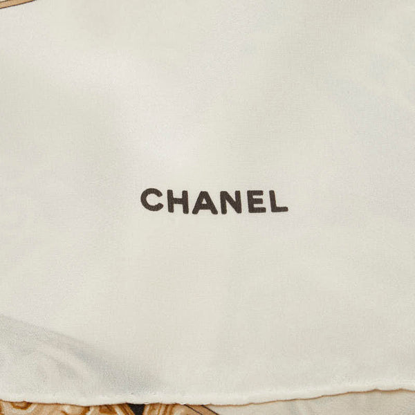 シャネル ココマーク スカーフ ホワイト マルチカラー レディース CHANEL 【中古】