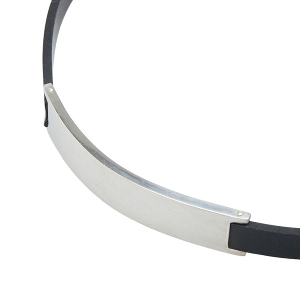 グッチ チョーカー シルバー ブラック SV925 シルバー ラバー レディース GUCCI 【中古】