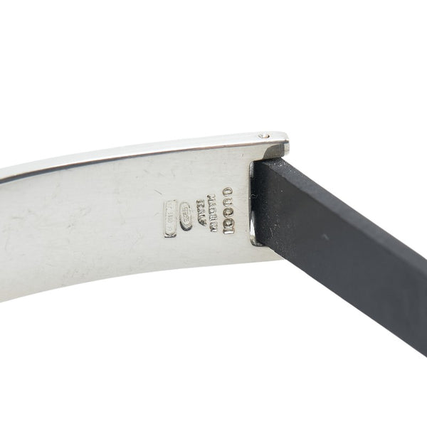 グッチ チョーカー シルバー ブラック SV925 シルバー ラバー レディース GUCCI 【中古】