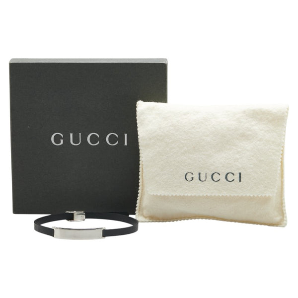 グッチ チョーカー シルバー ブラック SV925 シルバー ラバー レディース GUCCI 【中古】