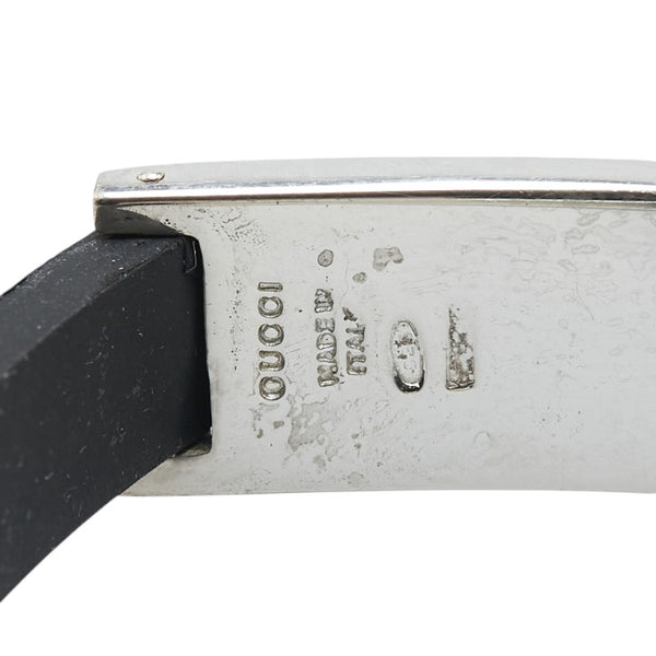 グッチ IDブレスレット シルバー ブラック SV925 シルバー ラバー レディース GUCCI 【中古】