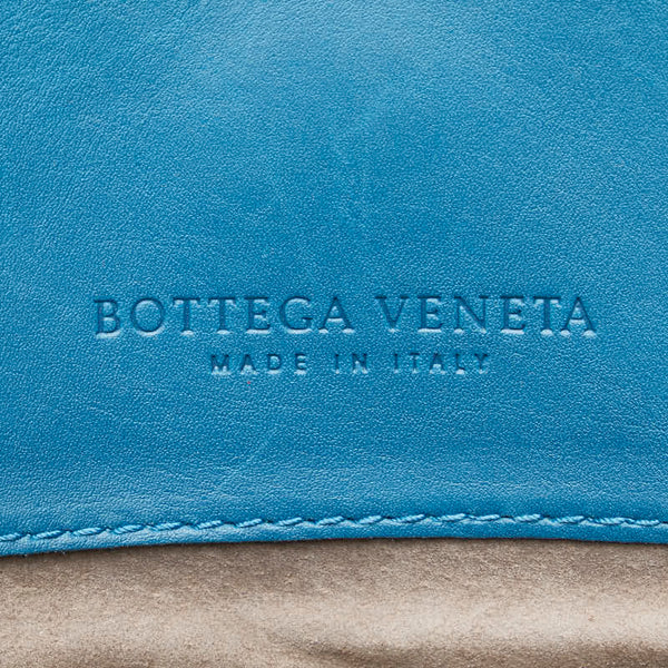 ボッテガヴェネタ イントレチャート ハンドバッグ トートバッグ ブルー レザー レディース BOTTEGAVENETA 【中古】