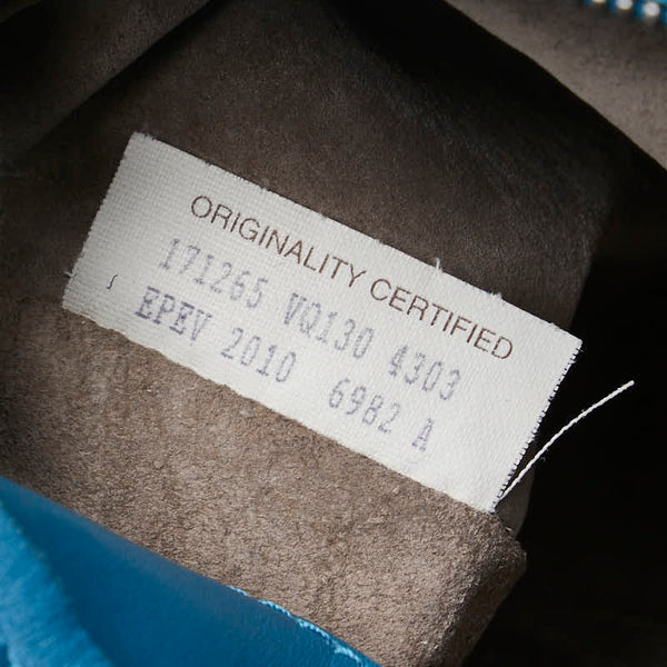 ボッテガヴェネタ イントレチャート ハンドバッグ トートバッグ ブルー レザー レディース BOTTEGAVENETA 【中古】