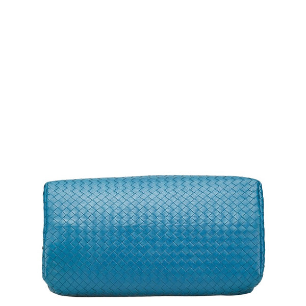 ボッテガヴェネタ イントレチャート ハンドバッグ トートバッグ ブルー レザー レディース BOTTEGAVENETA 【中古】