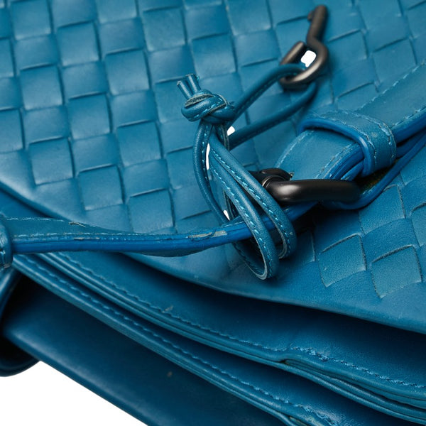 ボッテガヴェネタ イントレチャート ハンドバッグ トートバッグ ブルー レザー レディース BOTTEGAVENETA 【中古】