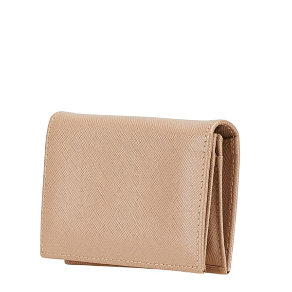 プラダ サフィアーノ カードケース パスケース ベージュ レザー レディース PRADA 【中古】