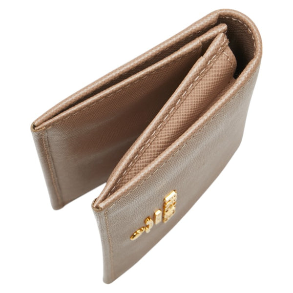 プラダ サフィアーノ カードケース パスケース ベージュ レザー レディース PRADA 【中古】