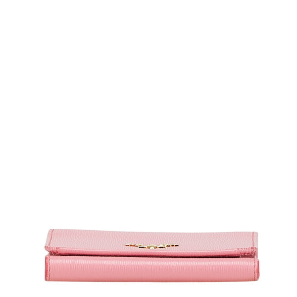 プラダ 三つ折り財布 ピンク レザー レディース PRADA 【中古】