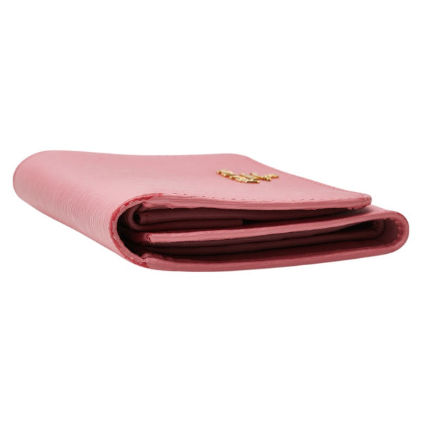 プラダ 三つ折り財布 ピンク レザー レディース PRADA 【中古】