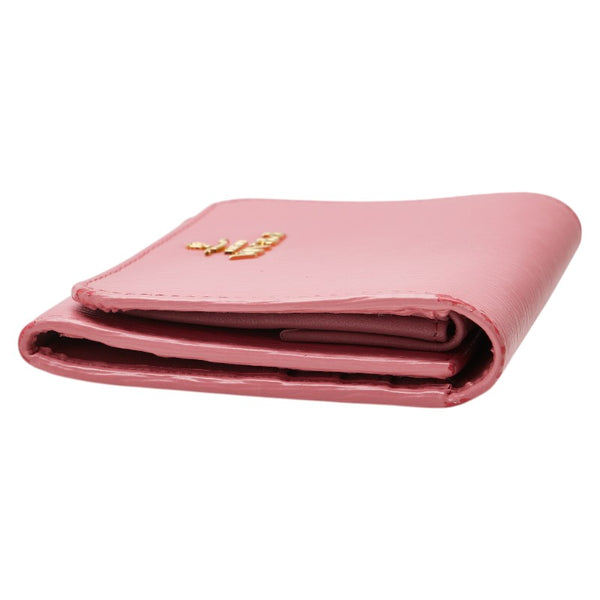 プラダ 三つ折り財布 ピンク レザー レディース PRADA 【中古】