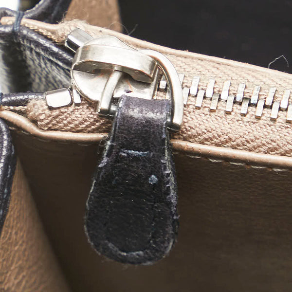 ボッテガヴェネタ イントレチャート ラウンドファスナー 長財布 ブラック レザー レディース BOTTEGAVENETA 【中古】