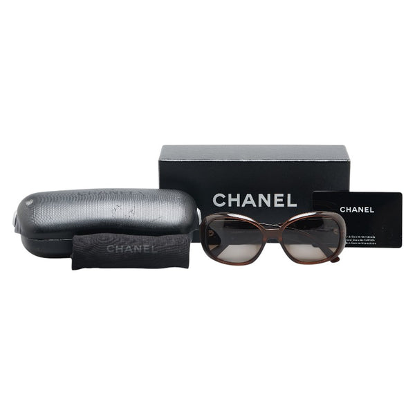 シャネル カメリア ココマーク サングラス 5113 ブラウン プラスチック レディース CHANEL 【中古】