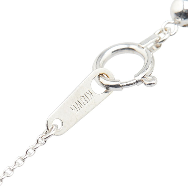 K18WG ホワイトゴールド ダイヤ0.36ct ムーン 三日月 モチーフ ペンダントネックレス レディース 【中古】