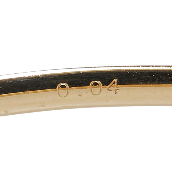 K18YG イエローゴールド ダイヤ0.04ｃｔ プレート バングル レディース 【中古】