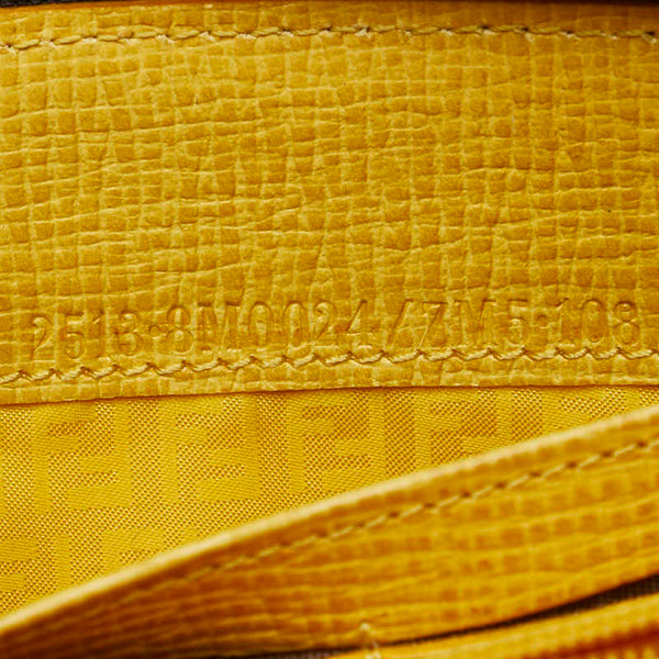 フェンディ ズッカ ラウンドファスナー 長財布 8M0024 ブラウン イエロー PVC レディース FENDI 【中古】