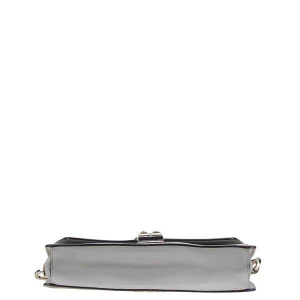 プラダ スタッズ 斜め掛け ショルダーバッグ  グレー レザー レディース PRADA 【中古】
