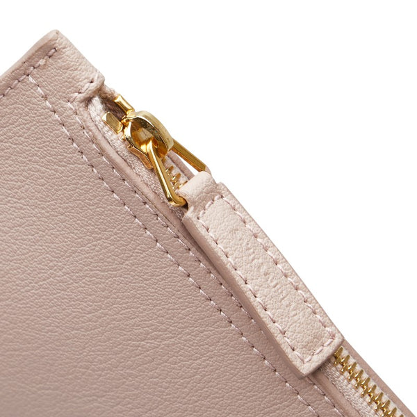 サンローラン ポーチ 小物入れ ライトピンク レザー レディース SAINT LAURENT 【中古】