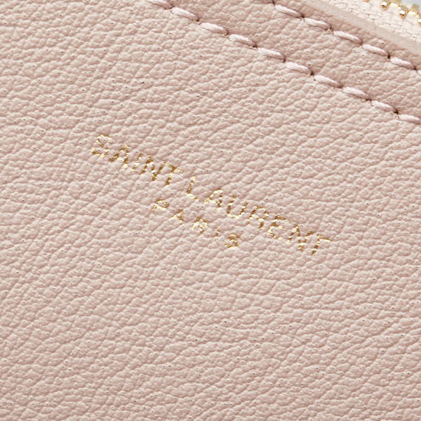 サンローラン ポーチ 小物入れ ライトピンク レザー レディース SAINT LAURENT 【中古】