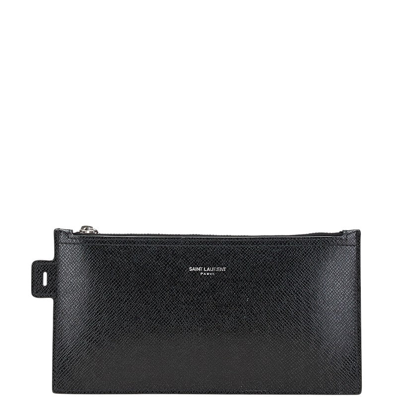 サンローラン ポーチ 小物入れ ブラック レザー レディース SAINT LAURENT 【中古】