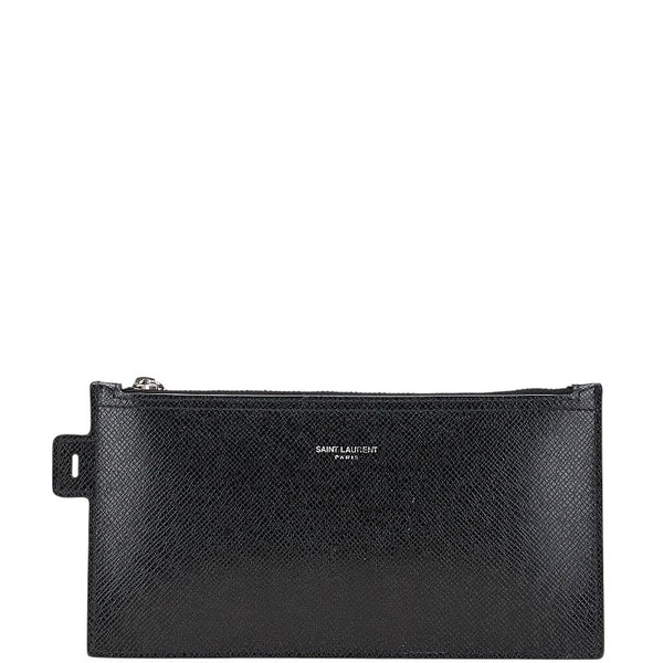 サンローラン ポーチ 小物入れ ブラック レザー レディース SAINT LAURENT 【中古】