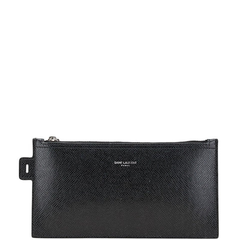 サンローラン ポーチ 小物入れ ブラック レザー レディース SAINT LAURENT 【中古】