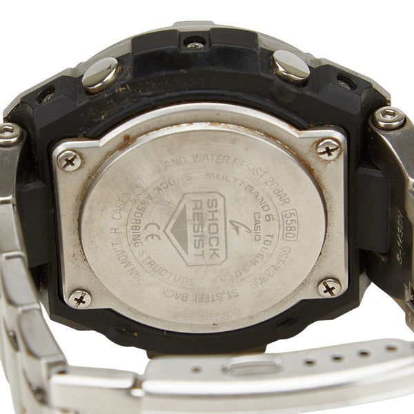 カシオ Gショック Ｇスチール ミドルサイズ 腕時計 GST-W330D ソーラー電波時計 ブラック文字盤 ステンレススチール メンズ CASIO 【中古】