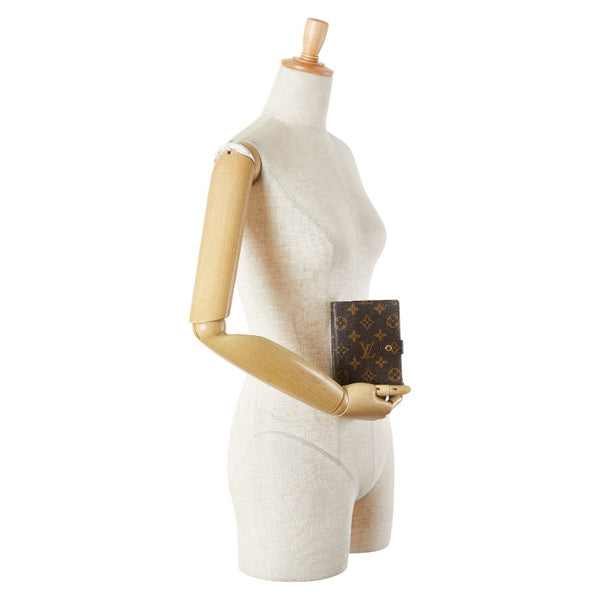 ルイ ヴィトン モノグラム アジェンダPM 手帳カバー R20005 ブラウン PVC レザー レディース LOUIS VUITTON 【中古】